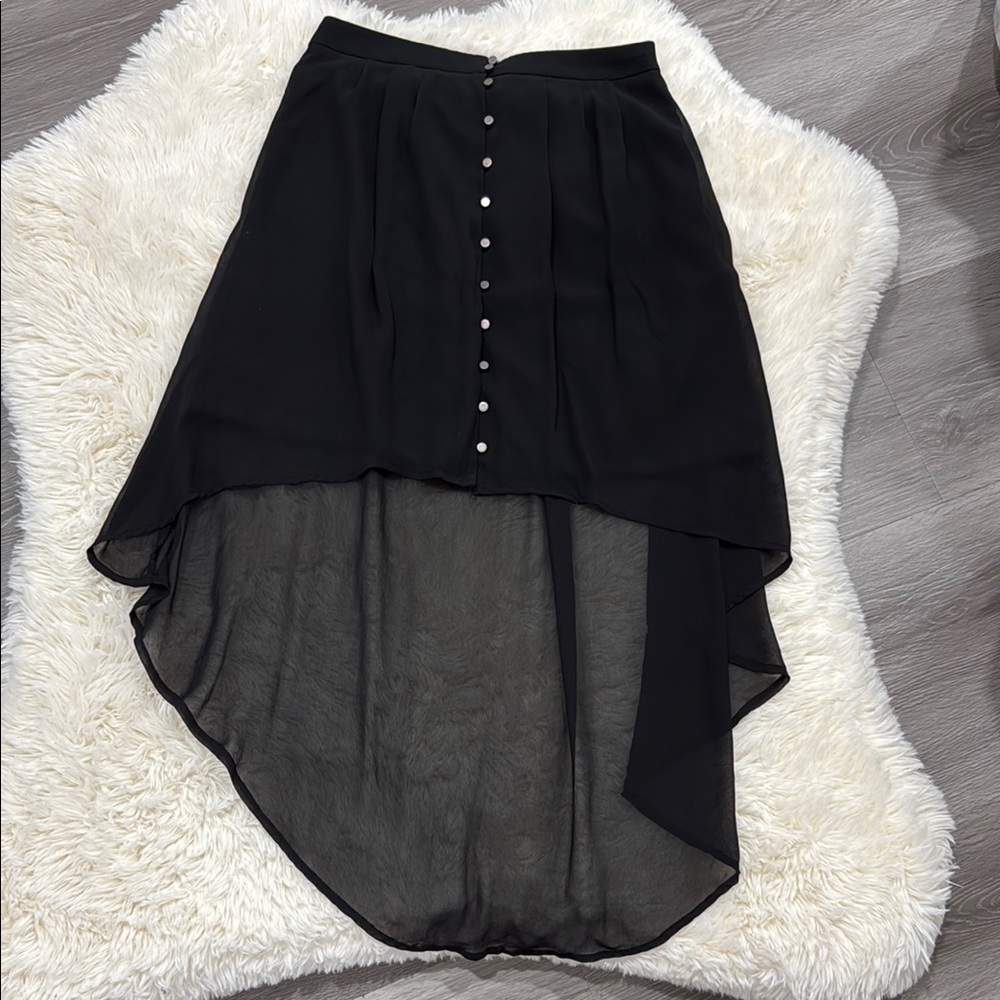 Elegant Black High-Low Skirt